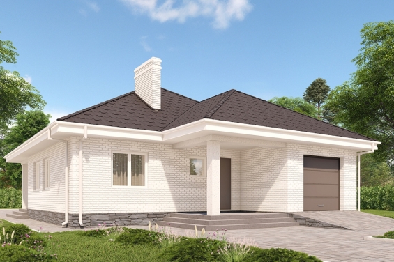 Rg6551 - Одноэтажный дом с гаражом и просторной гостиной