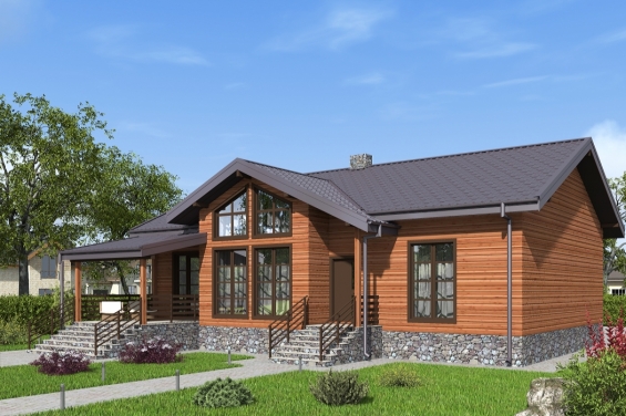 Rg6590 - Одноэтажный дом с тремя спальнями, кухней-гостиной и вторым светом